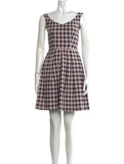 Pre-owned Pinko Plaid Print Mini Dress In Multi