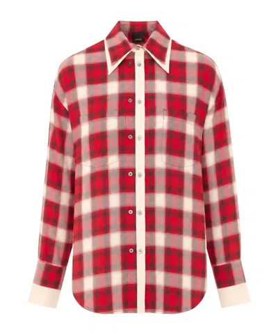 Pinko Clivia Check-print Button-up Shirt In Red