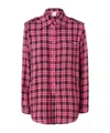 Pinko Classic Plaid Shirt In Pink