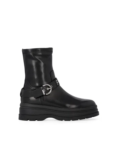 PINKO PINKO PLATFORM BUCKLE STRAP ANKLE BOOTS