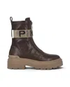 Pinko Platform Lug Sole Ankle Boot In Brown