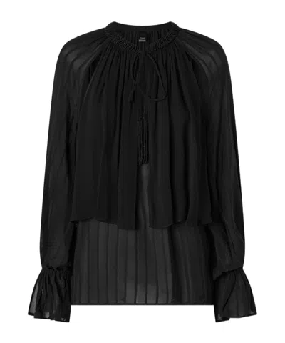 Pinko Pleated Blouse In Black