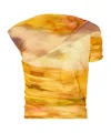 Pinko Pleated Blouse In Yellow
