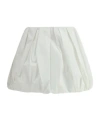 Pinko White Skirt With Pleated Details And Balloon Hem In Cotton Woman In White