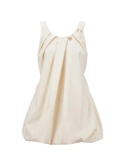 Pinko Kids' Pleated Bubble-hem Dress In White