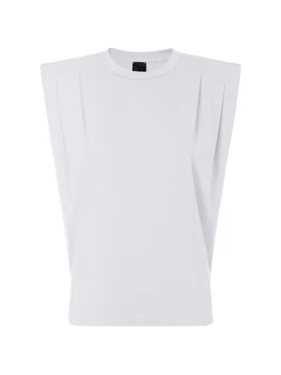 Pinko Pleated-detail T-shirt In White