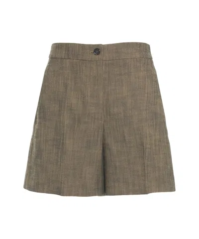 Pinko Elegant Shorts With Side Pockets In Brown