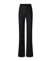 Pinko Lightweight Semi-transparent Ribbed Trousers In Black