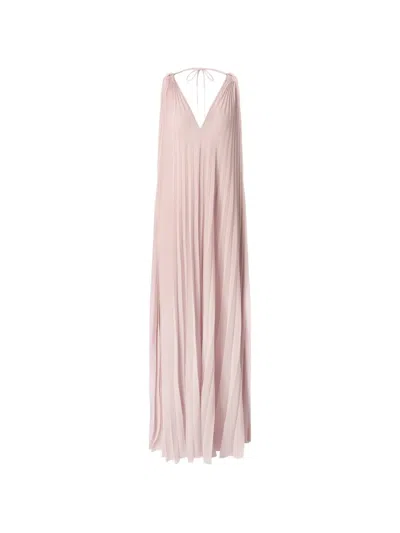 Pinko Pleated Halterneck Maxi Dress In Pink