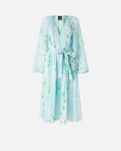 Pinko Pleated Midi Dress With Floral Print