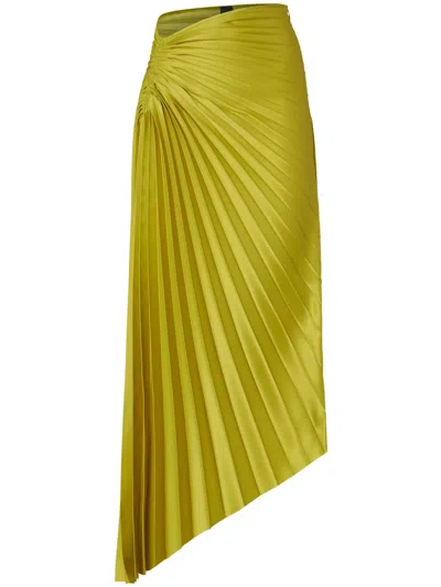 Pinko Pleated Midi Skirt In Green