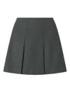 Pinko Pleated Wool-blend Mini Skirt In Gray