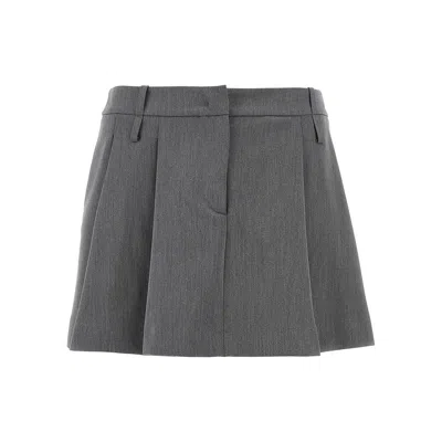 Pinko Pleated Mini Skirt In Grey