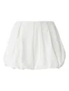 Pinko White Skirt With Pleated Details And Balloon Hem In Cotton Woman In White