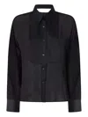 Pinko Marquilla Camicia Georgette Satin Shirt In Black