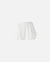 Pinko White Skirt With Pleated Details And Balloon Hem In Cotton Woman In Bianco Brill.