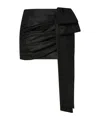 Pinko Bow-detail Draped Mini Skirt In Black