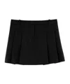 Pinko Mini-jupe Plissée En Similicuir In Black