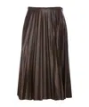 Pinko High Neck Pleated Midi Skirt In Black