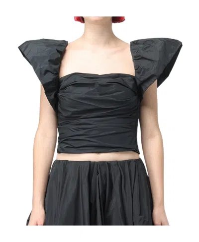 PINKO PLEATED SQUARE COLLAR BLOUSE