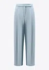 Pinko Montano Viscose Trousers With Pinces In Blue