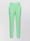 Pinko Pleated Trousers With Side Pockets And Belt Loops In Green