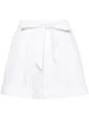 Pinko Pleated Turn-up Shorts In White