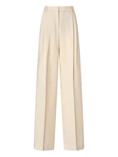 Pinko Pleated Wide-leg Trousers In Neutral