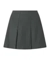 Pinko Pleated Wool-blend Mini Skirt In Gray