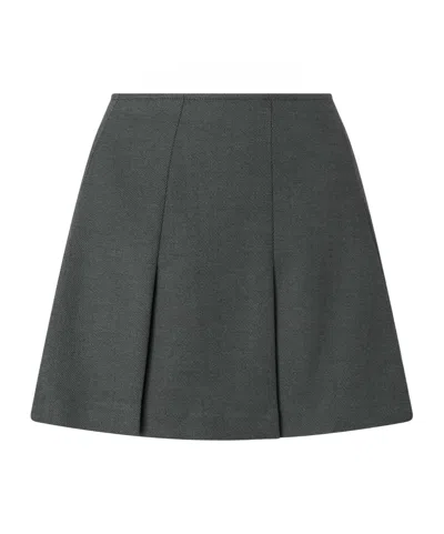 Pinko Pleated Wool-blend Mini Skirt In Gray
