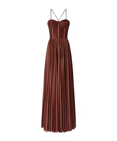 PINKO PINKO CROSS SHOULDER STRAP PLEATED MAXI DRESS