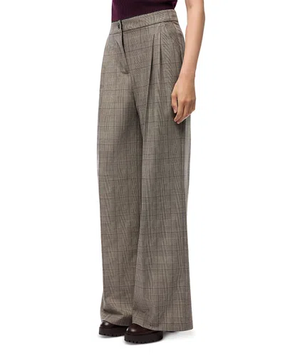 Pinko Plumeria Pleated Wide Leg Pants In Gray
