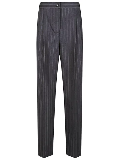 Pinko Plumeria Tailored Straight Pinstripe Pants In Black