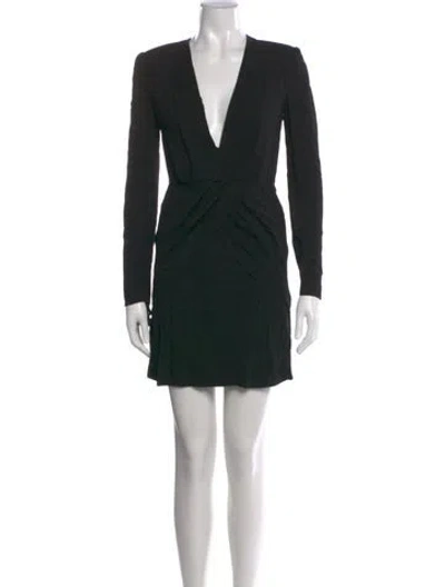 Pre-owned Pinko Plunge Neckline Mini Dress In Black