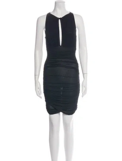 Pre-owned Pinko Plunge Neckline Mini Dress In Black