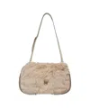 Pinko Plush Faux Fur Shoulder Bag With Adjustable Strap In Multi