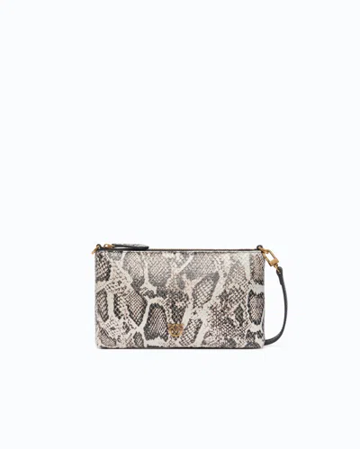 Pinko - Pochette À Bandoulière Mini Flat Horizontal En Cuir Embossé Python