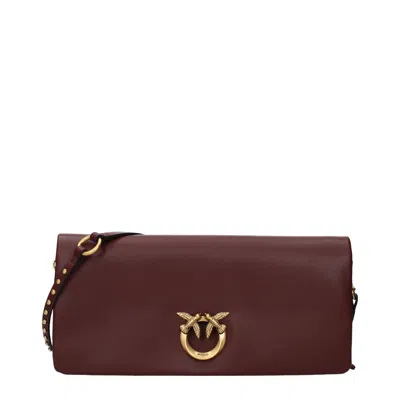 Pinko Pochette Click Women Leather Red/burgundy