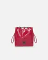 Pinko Pochette Mini Seau En Reptile Brillant  Galleria In Fuchsia-cactus Flower-old Silver