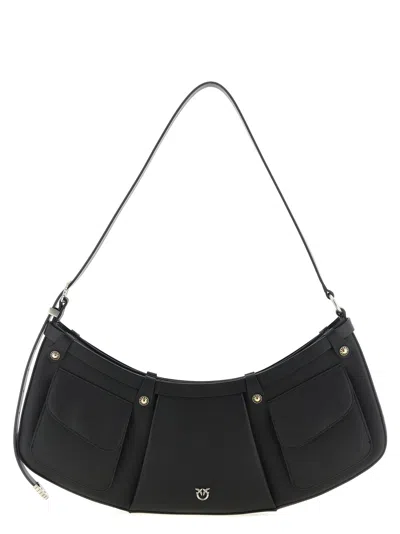Pinko Pocket Body Large Shoulder Bag In Black