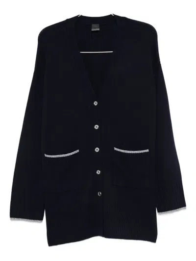 Pinko Pocket-detail Button-up Cardigan In Blue