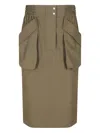 Pinko Pocket-detail Drawstring Midi Skirt In Brown