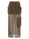 Pinko Invece No Skirt In Georgette In Gray