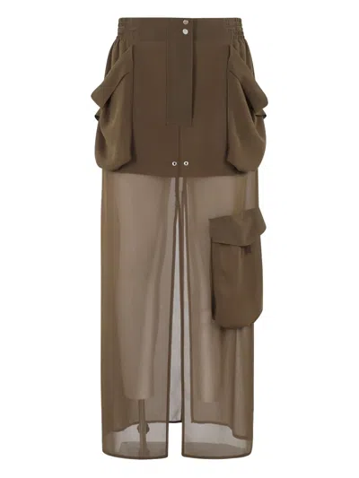 PINKO POCKET-LAYERED SKIRT