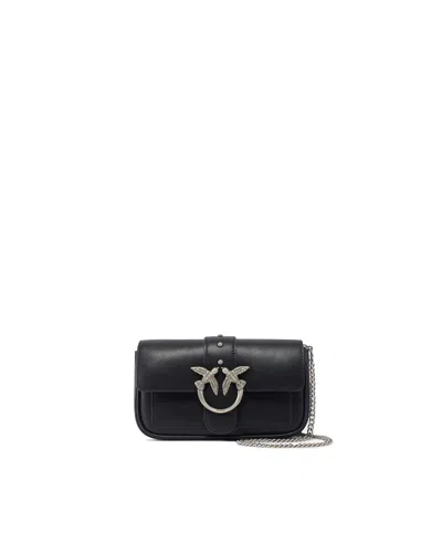 Pinko Love Mini Icon Crossbody Bag In Black