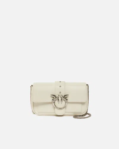 Pinko Pocket Love Bag One Simply In Blanc+blanc-vieil Argent