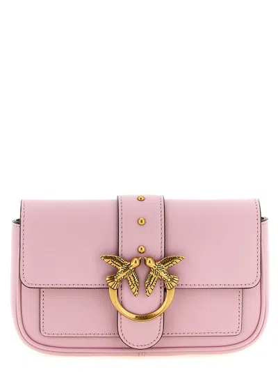 PINKO POCKET LOVE ONE CROSSBODY BAGS PINK