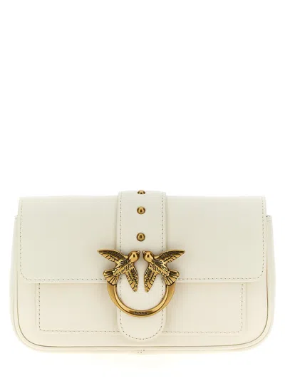 PINKO POCKET LOVE ONE CROSSBODY BAGS WHITE