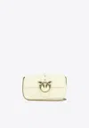 Pinko Pocket Love Soft Leather Shoulder Bag In White