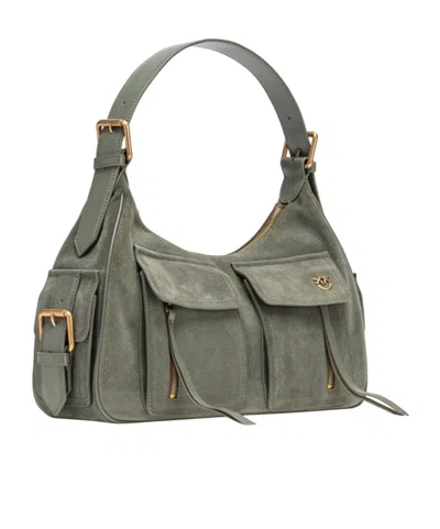 Pinko Pocket Tote Bag In Gray